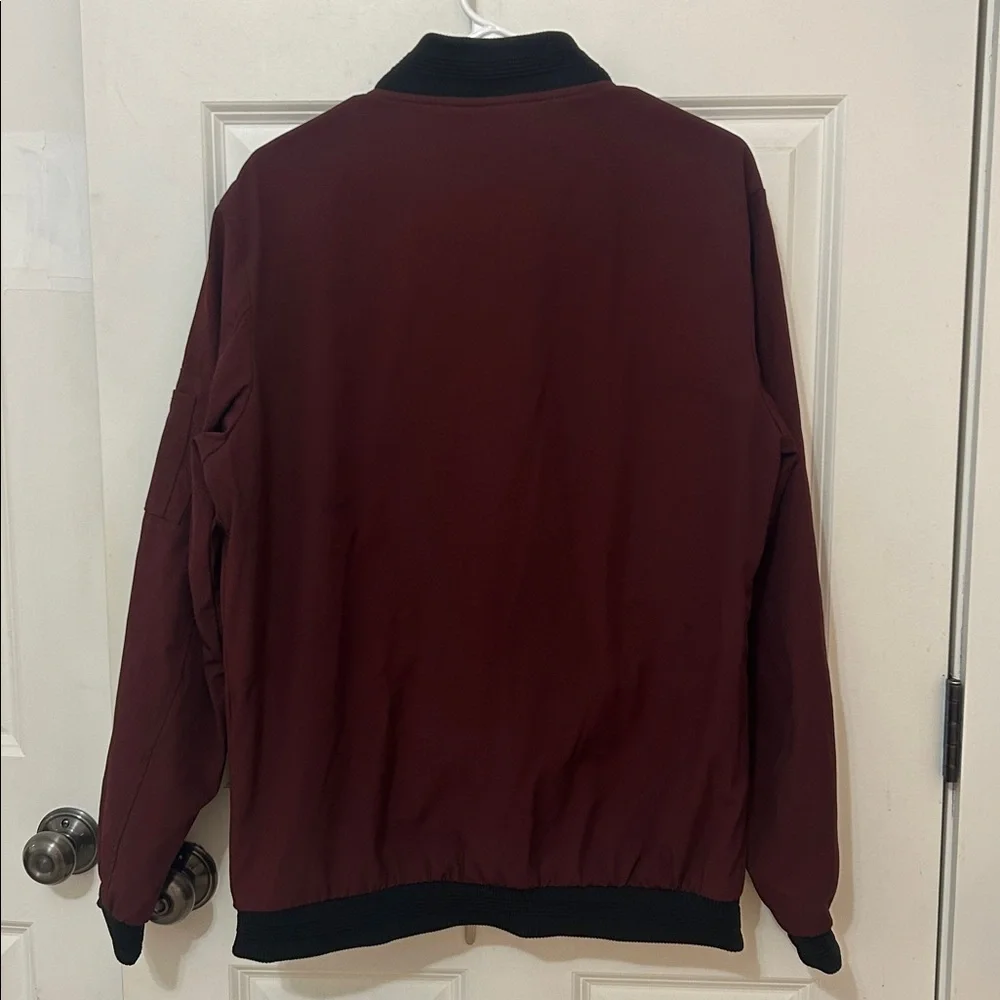 SHEIN Men's Burgundy Bomber Jacket size large